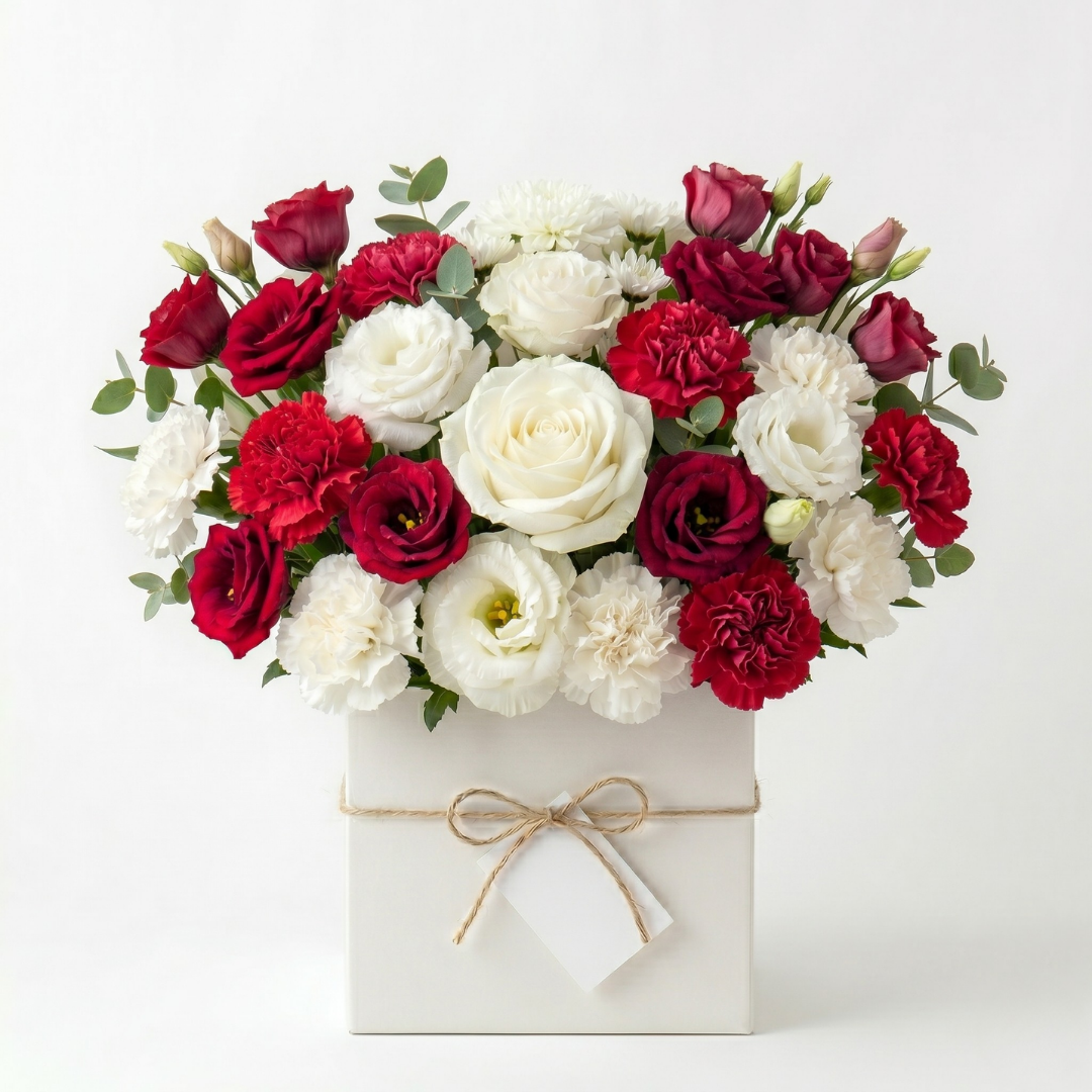 Scarlett bouquet — Classic red & white